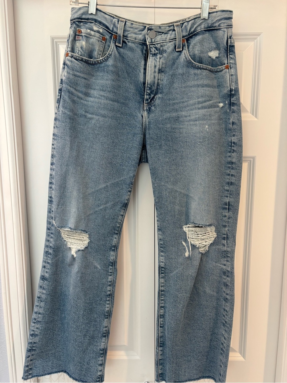 Ag Adriano Goldschmied Kinsley High Waist 23 Years Morning Distressed Crop Jeans